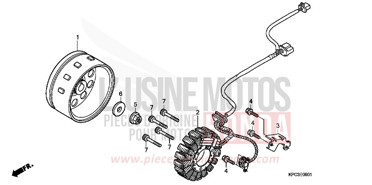 GENERATRICE (XL125V7/8) de Varadero 125 CROWN BEIGE METALLIC (YR282) de 2007